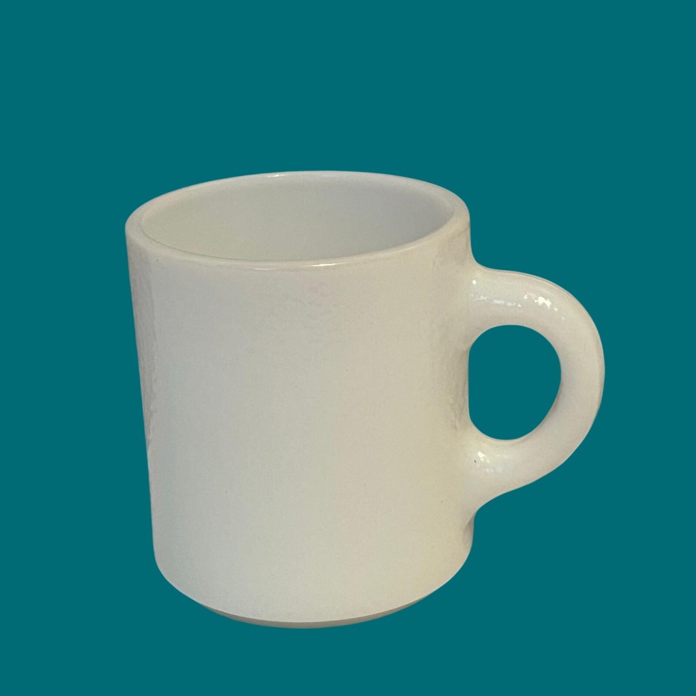Chunky white cup restaurant cup pebbled mug vtg